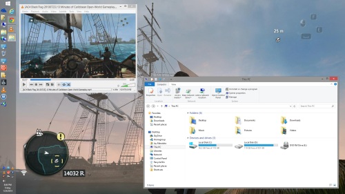 Windows 8.1 Desktop mode (with sample windows)